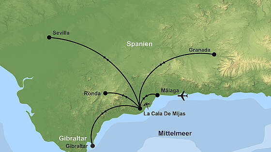 Route Andalusien Standortreise