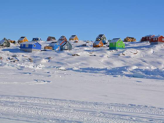 bunte Siedlung in Grönland