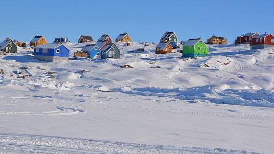 bunte Siedlung in Grönland