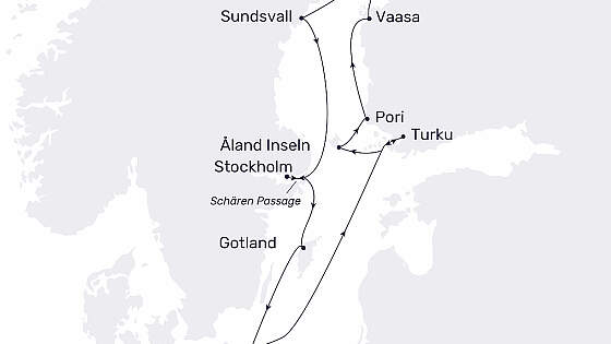 Routenkarte MS Hamburg: Polarlichter