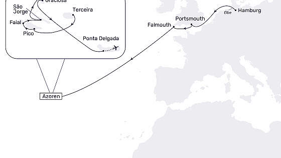 Route MS Hamburg: Azoren intensiv