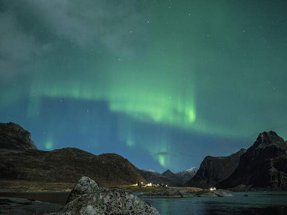 Polarlichter auf den Lofoten in Norwegen
