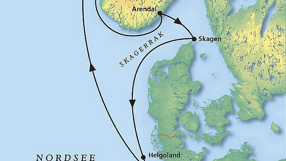 Route MS Amadea: Im Frühling zu Schären und Fjorden