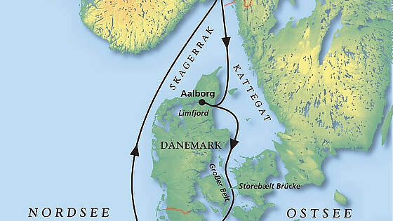 Routenkarte MS Amadea: Schnupper-Cruise