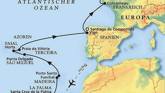 Route MS Amadea: Inselvelt und Küstenzauber
