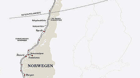 Route Hurtigruten: Nordkap-Linie im Winter
