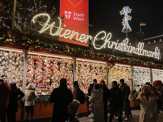 Buden auf dem Wiener Christkindlmarkt