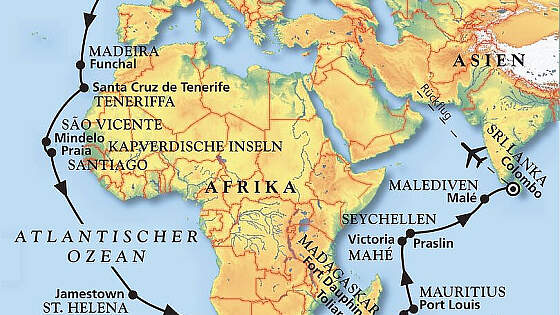 Route MS Artania: Rund um Afrika