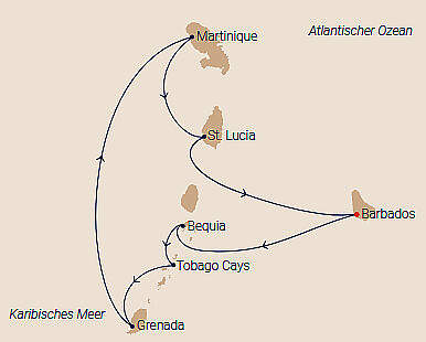 Route Sea Cloud 2: Auf karibische Art