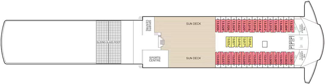 Queen Mary 2: Deckplan Deck 13