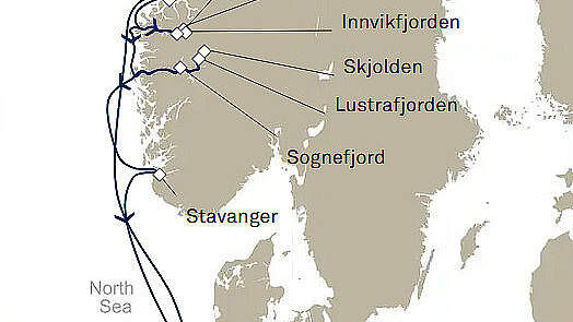 Route Queen Mary 2: Norwegische Fjorde