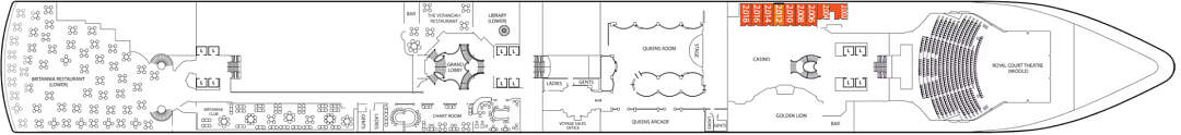 Cunard Queen Victoria: Deckplan Deck 2