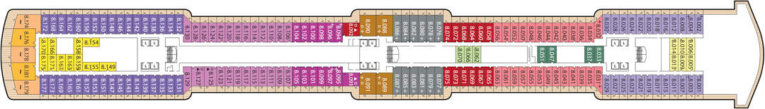 Cunard Queen Victoria: Deckplan Deck 8