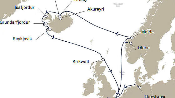 Route Queen Victoria: Island, Norwegen & Orkneys