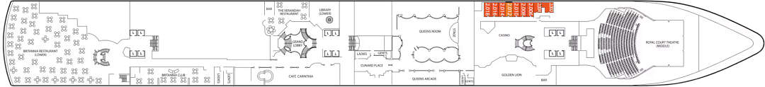 Queen Elizabeth: Deckplan Deck 2