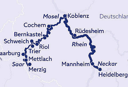 Route MS Katharina von Bora: Neckar & Mosel