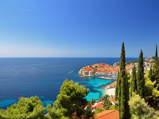 Blick auf Dubrovnik und die Küste, Kroatien