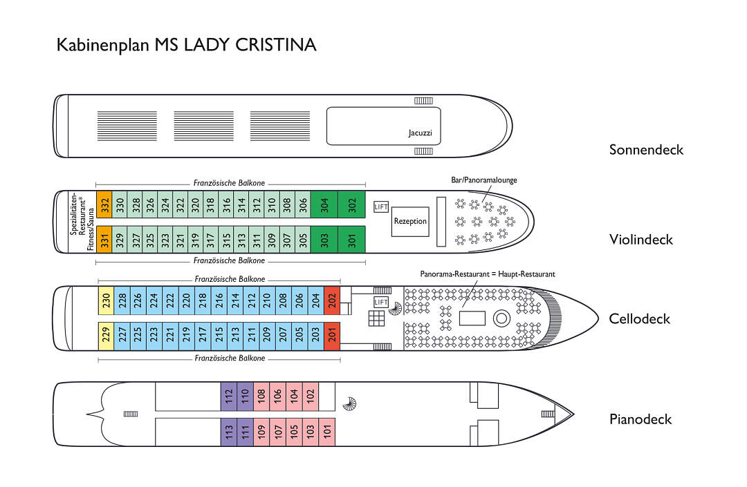 MS Lady Cristina: Deckplan