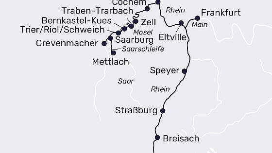 Route MS Lady Cristina: Zauber der Flüsse