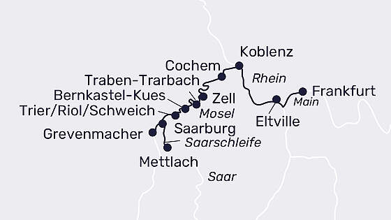 Route MS Lady Cristina: Moselzauber & Saarschleife
