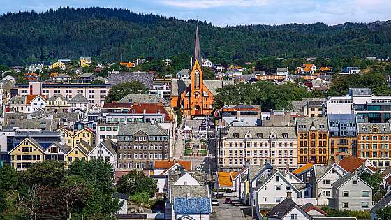 Blick auf Haugesund, Norwegen