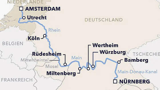 Route Amadeus: Drei Flüsse Kreuzfahrt