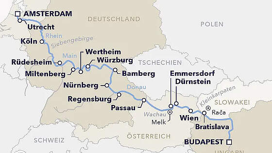 Route Amadeus: Quer durch Europa