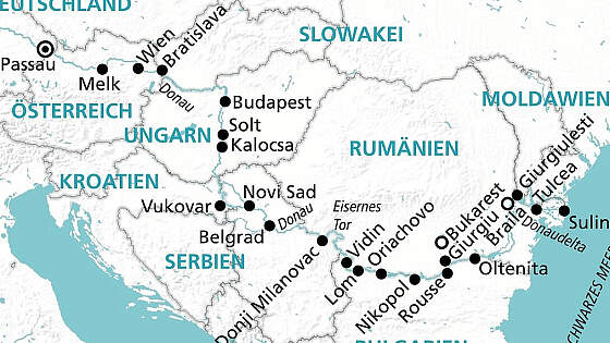 Routenkarte MS Anesha: Donau Premium