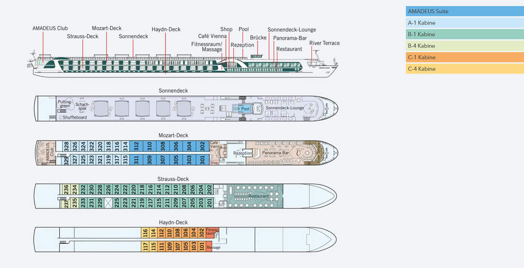 MS Amadeus Mira: Deckplan