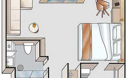 MS Amadeus Aurea: Kabinengrundriss Suite