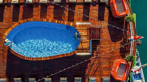 MS La Marguerite: Pool auf dem Sonnendeck