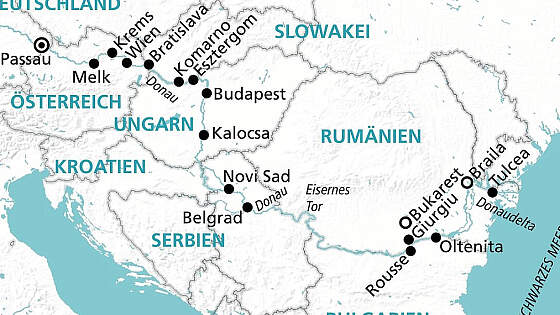 Routenkarte MS Adora: Donaugeflüster