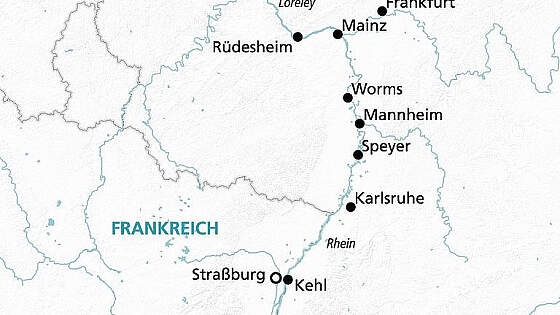 Routenkarte MS Annika: Rheinzauber