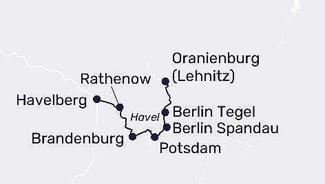 Routenkarte MS Sans Souci: Rund um Berlin