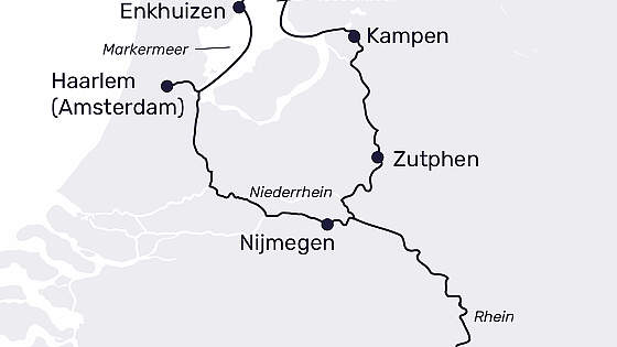 Route MS Elegant Lady: Zur Tulpenblüte