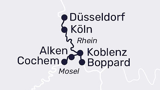 Route MS Elegant Lady: Schnuppertour Mosel & Rhein
