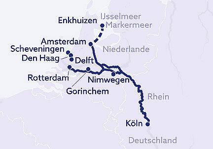 Routenkarte Tulpenreise Holland MS nickoSPIRIT