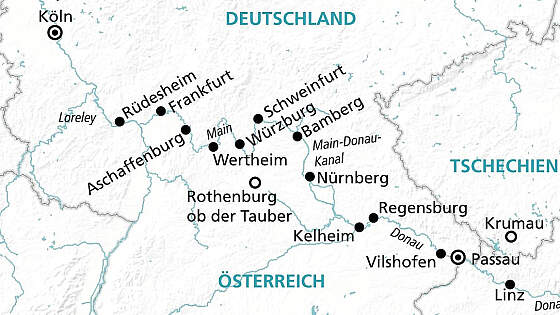 Roukarte MS Anesha: Von der Donau zum Rhein