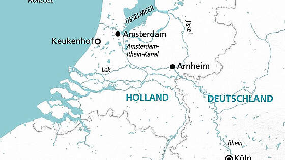 Routenkarte MS Alena: Charmantes Amsterdam