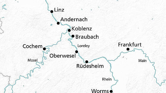 Route MS Swiss Crystal: Rhein in Flammen in Oberwesel