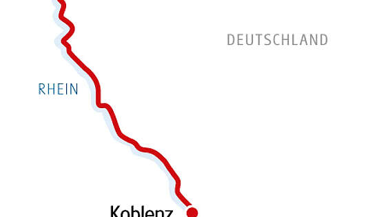 Routenkarte MS SE-Manon: Kurzurlaub auf dem Rhein