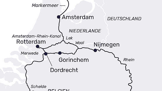 Route MS Lady Diletta: Jahreswechsel in Holland & Flandern