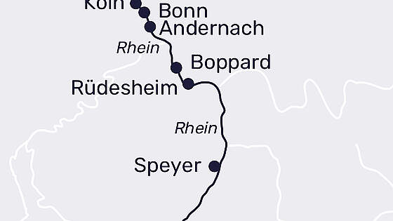 Routenkarte MS Lady Diletta: Kölner Lichter