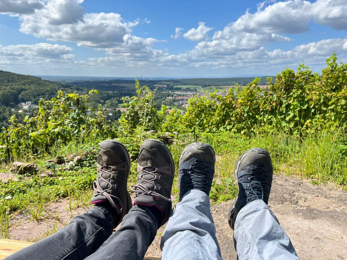 Wandern mit Ausblick auf Weinberge