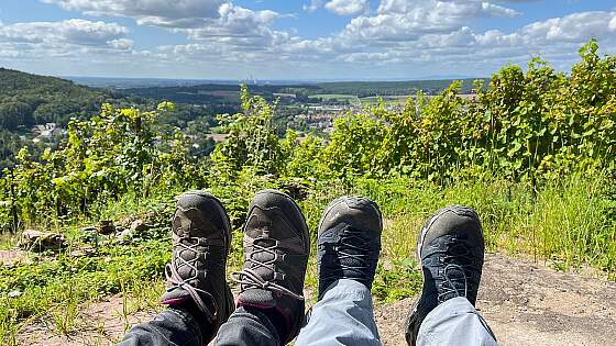 Wandern mit Ausblick auf Weinberge