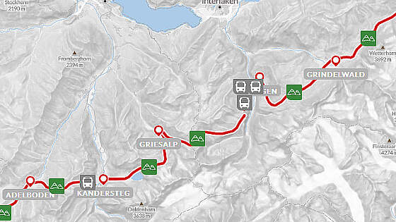 Routenkarte Wanderreise: Via Alpina Bärentrek