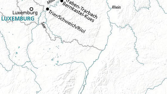 Routenkarte MS Alisa: Advent an Rhein und Mosel