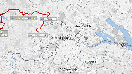 Routenkarte Wanderreise: Schwarzwald: Schluchtensteig