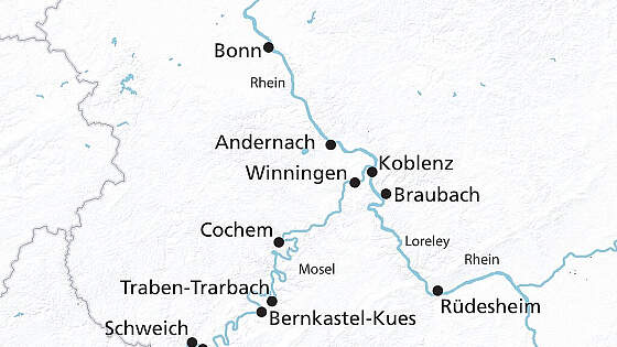 Routenkarte MS Alisa: Mosel Weihnachten