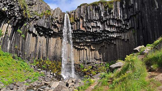 Island, Skaftafell: Svartivoss Wasserfall